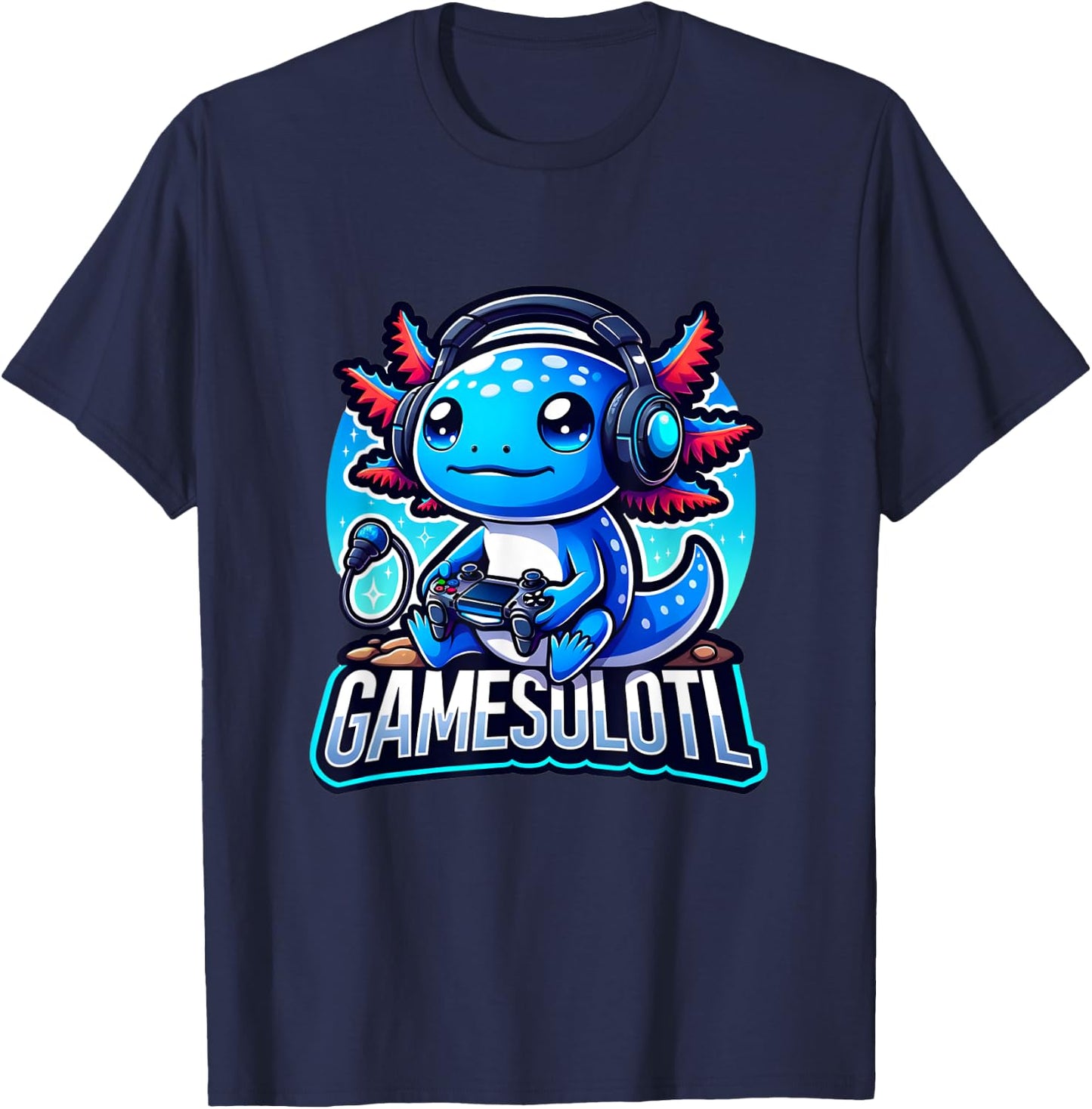 Gamesolotl Axolotl Gamer kawaii Anime kids T-Shirt - T-Shirt | Navy