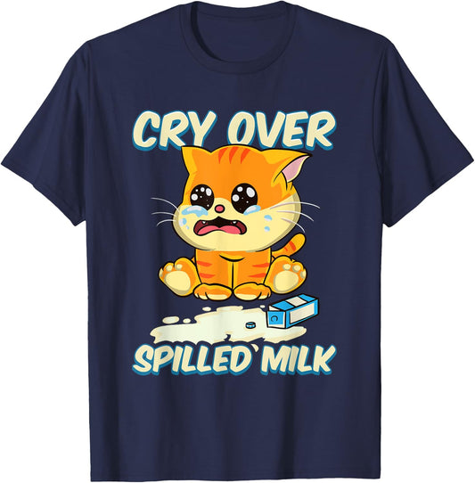 Cry Over Spilled Milk Kitten T-Shirt - T-Shirt | Navy