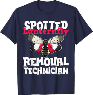 Spotted Lanternfly Trap and Insect Spray Design Lantern Fly T-Shirt - T-Shirt | Navy