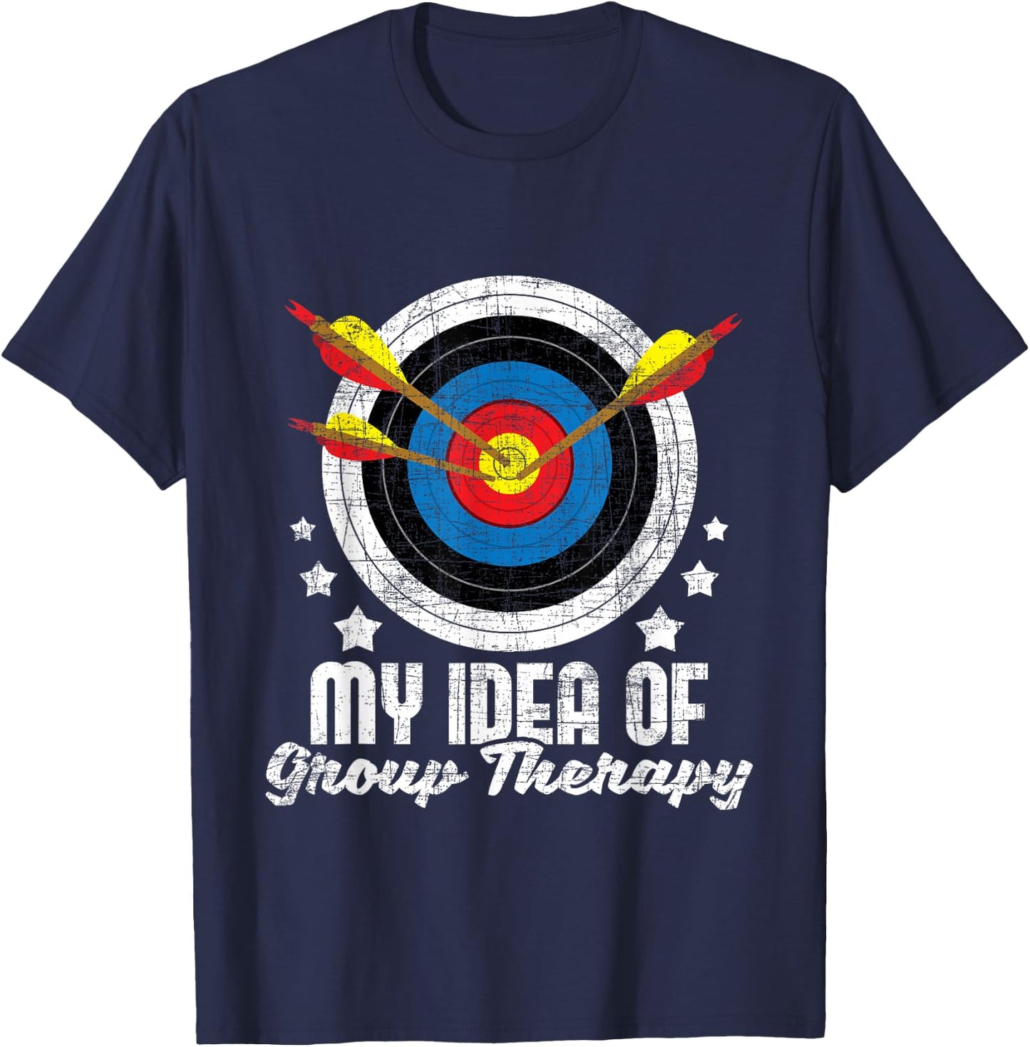 My Idea of Group Therapy - Archery Archer Bowhunting Bows Small T-Shirt - T-Shirt | Navy