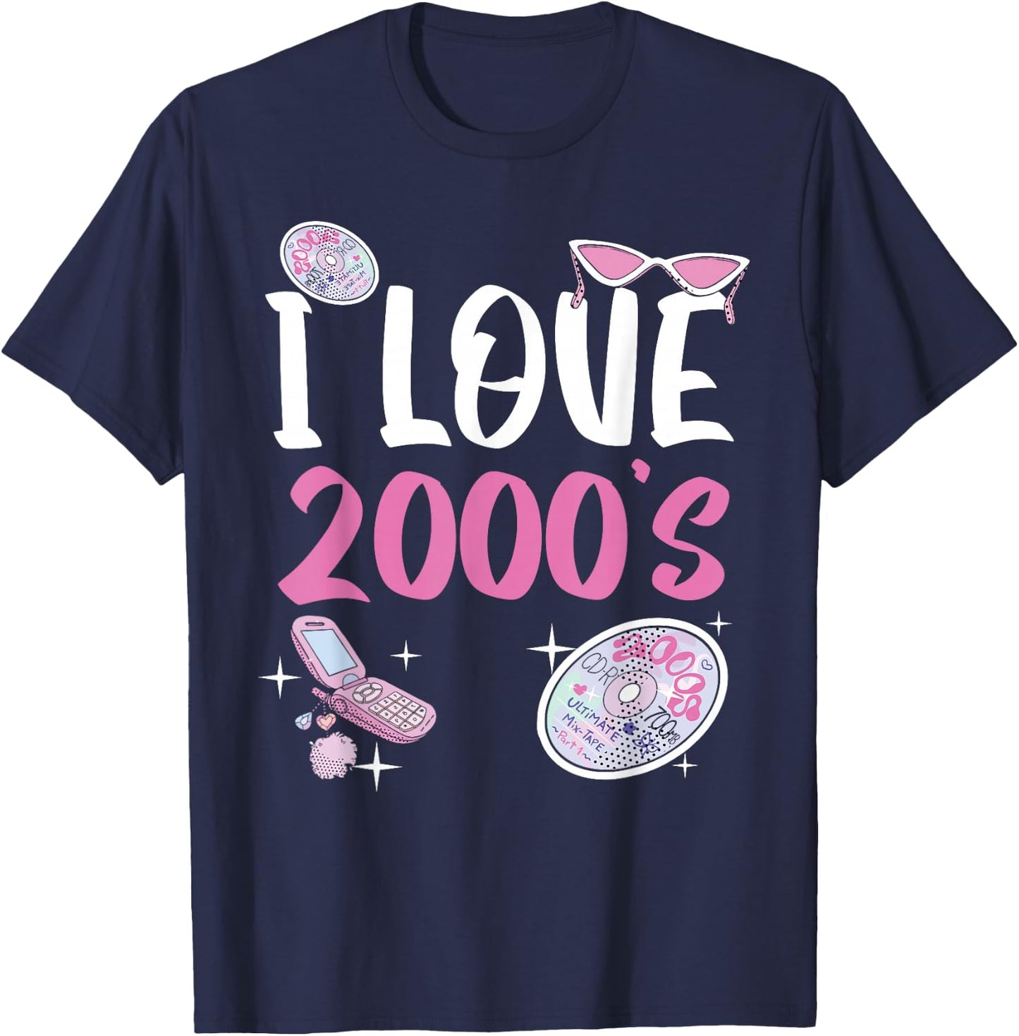 I Love 2000's Era Baby Birth Year Generation Z T-Shirt - T-Shirt | Navy