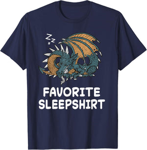 Dragon Dragons Nap Sleeping Sleep Pajama Nightgown T-Shirt - T-Shirt | Navy