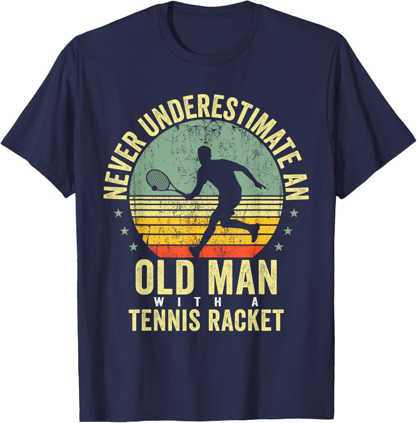 Tennis Shirt Women Kids Grandpa Tennis Player Racket T-Shirt - T-Shirt | Navy