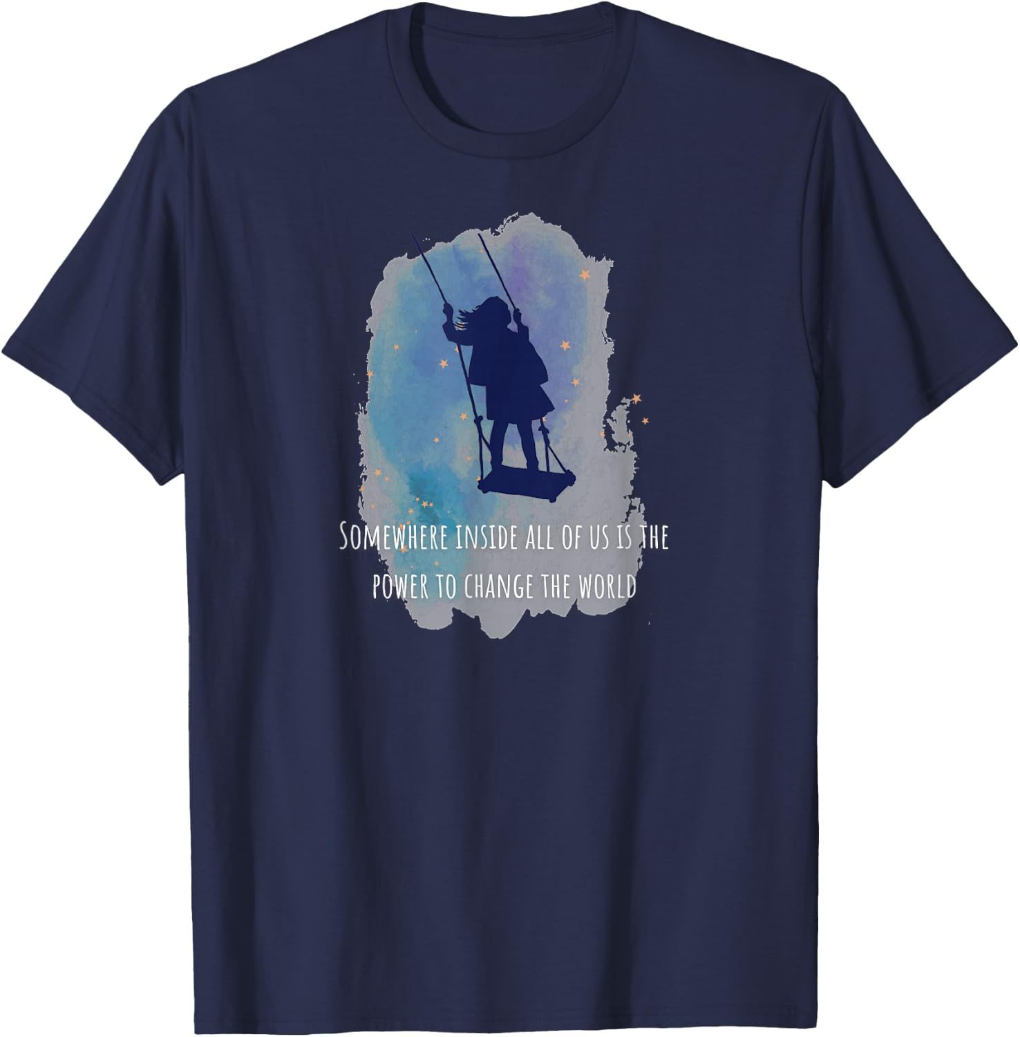 Matilda Watercolour Somewhere Inside All of Us T-Shirt - T-Shirt | Navy