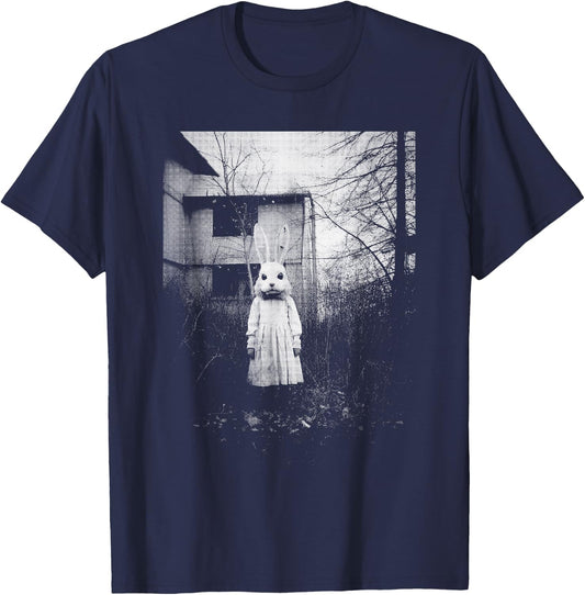 Horror Bunny Rabbit | Dark Creepy Unholy Gothic Halloween T-Shirt - T-Shirt | Navy