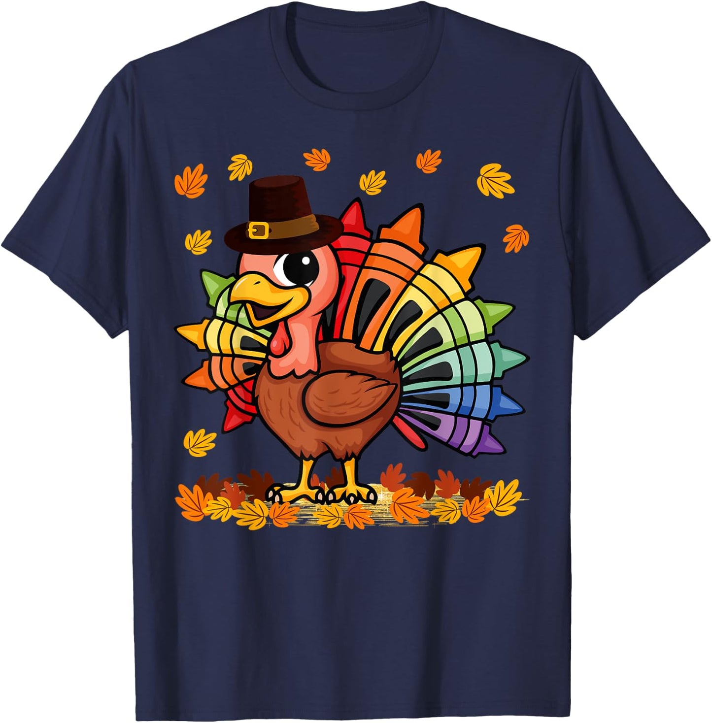Funny Turkey Thanksgiving Turkey Art Teacher Men Women T-Shirt - T-Shirt | Navy