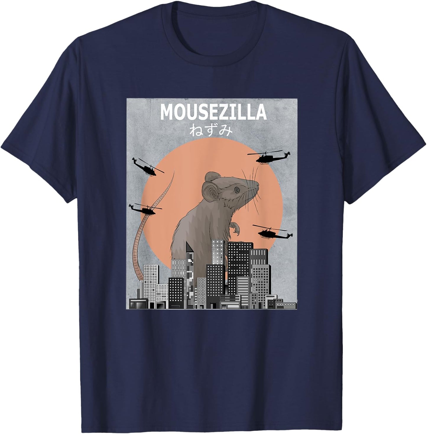Mouse Mousezilla Funny Animal Lover T-Shirt - T-Shirt | Navy