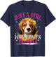 Just A Girl Who Loves Beagles Dog Girls T-Shirt - T-Shirt | Navy