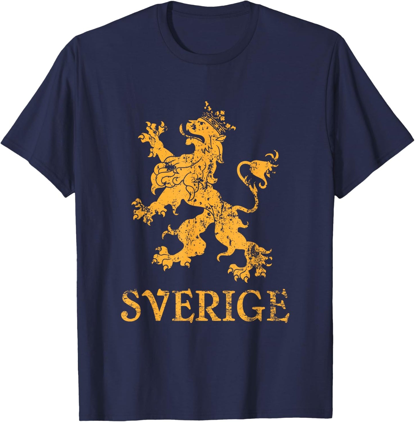 Sverige Sweden Lion Symbol Swedish Pride T-Shirt - T-Shirt | Navy