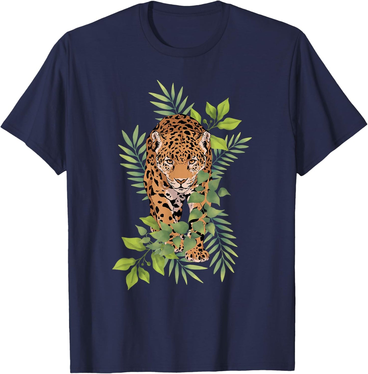 Wild Jaguar Jungle Nature for Cat Lover T-Shirt - T-Shirt | Navy