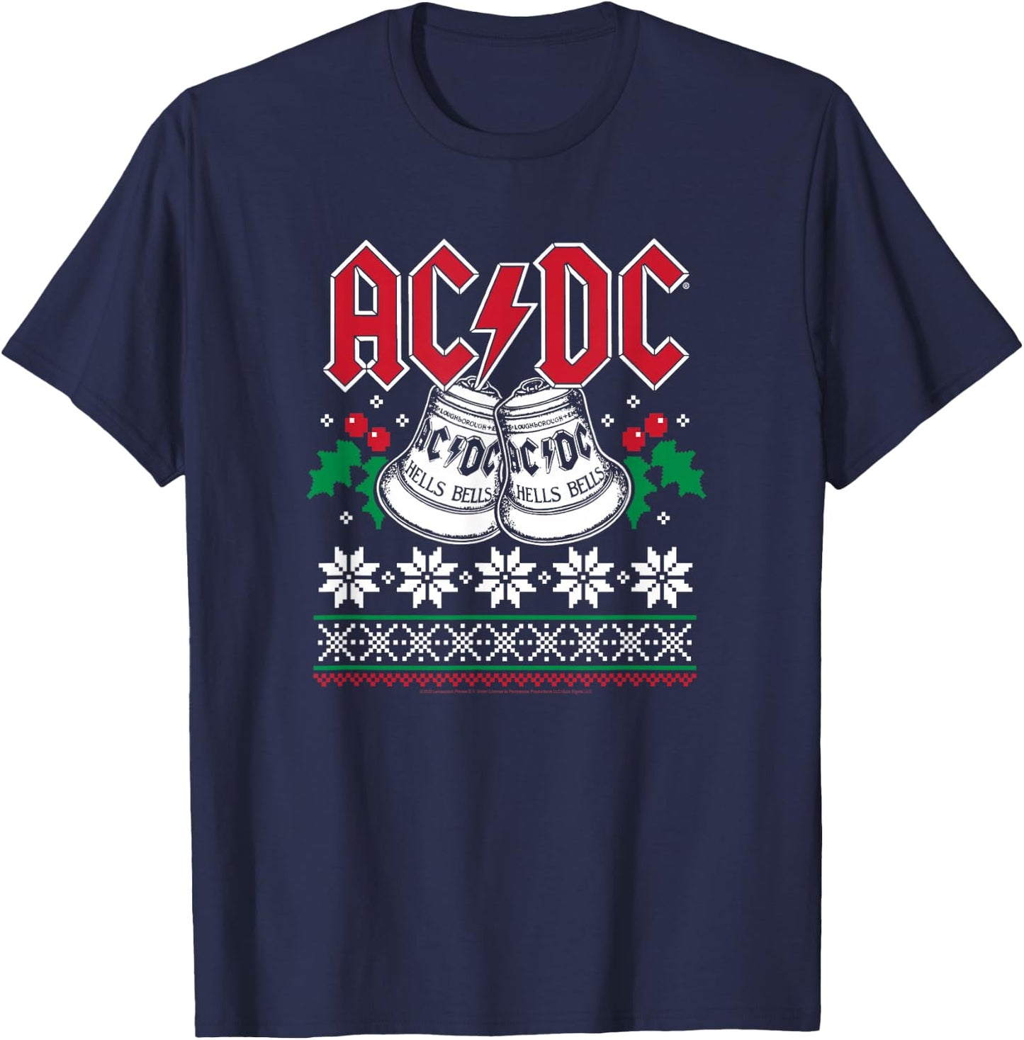 ACDC - Hells Bells Christmas T-Shirt - T-Shirt | Navy