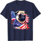 Patriotic Pug - USA American Flag Dog Lover Pet Owner T-Shirt - T-Shirt | Navy