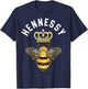 Hennessy Name Hennessy Birthday Queen Crown Bee Hennessy T-Shirt - T-Shirt | Navy