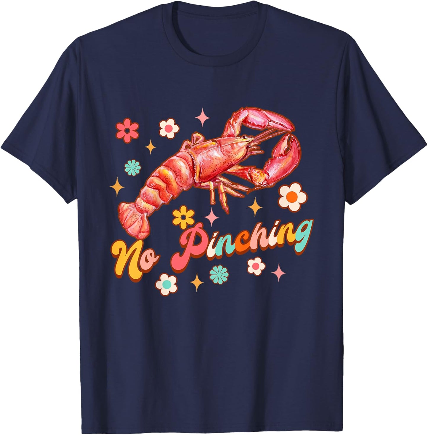 Kids Funny Baby Boil Crawfish Lover Seafood Cajun No Pinching T-Shirt - T-Shirt | Navy