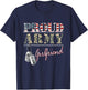 Proud Army Girlfriend American Flag Veteran Military T-Shirt - T-Shirt | Navy