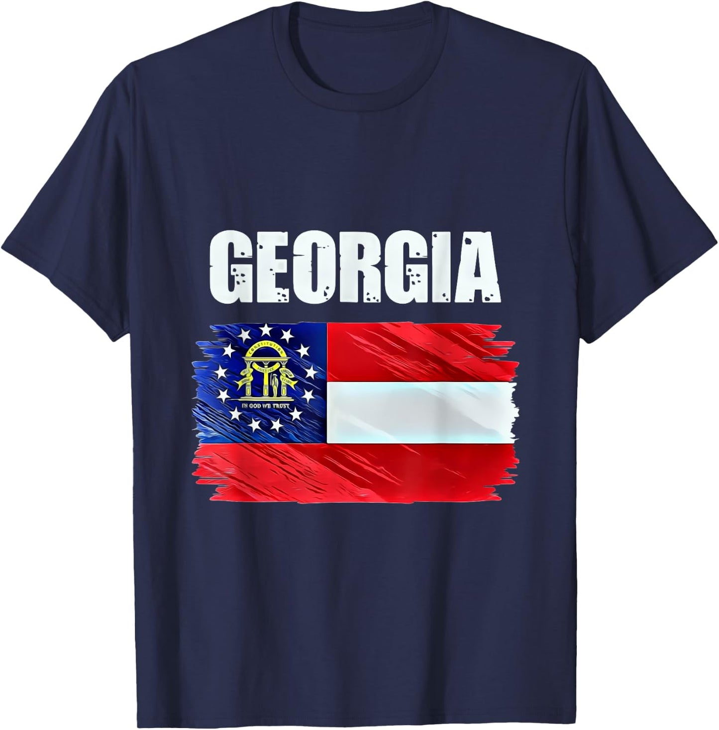 Georgia Flag Us State T-Shirt - T-Shirt | Navy