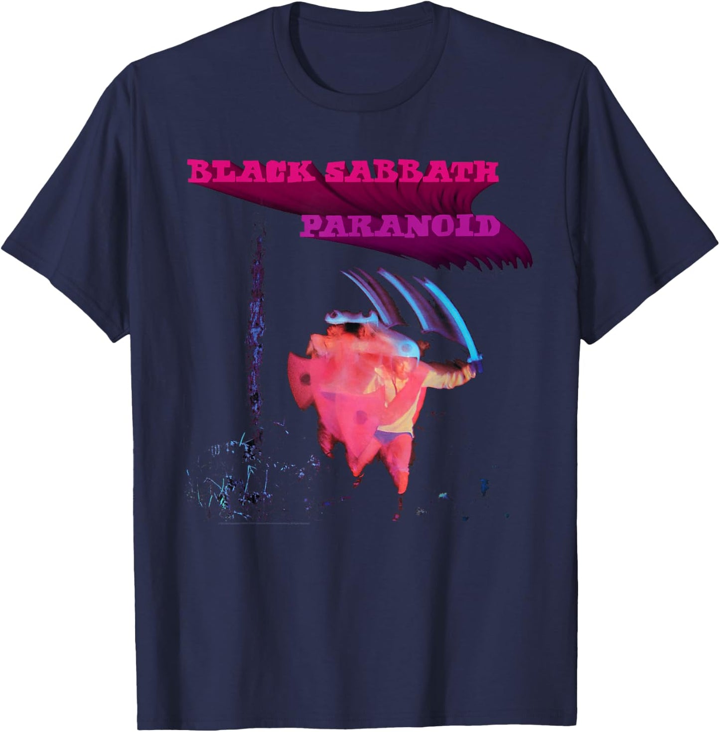Black Sabbath Official Paranoid Motion Trails T-Shirt - T-Shirt | Navy