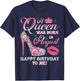 A Queen Was Born In August Happy Birthday To Me High Heel T-Shirt - T-Shirt | Navy