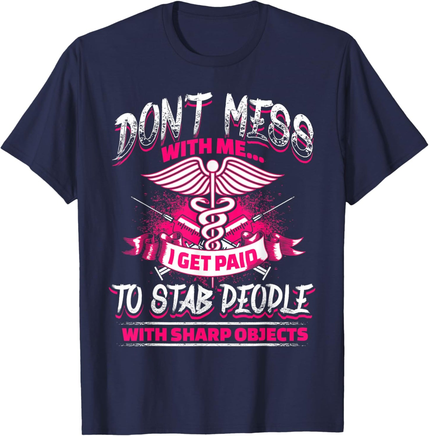 STAB PEOPLE Funny Nurses Nursing RN LVN T-Shirt - T-Shirt | Navy
