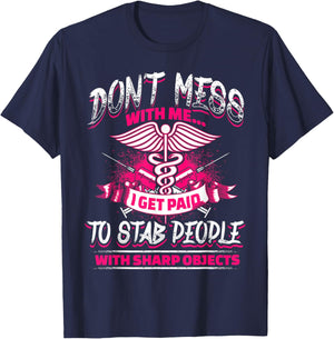 STAB PEOPLE Funny Nurses Nursing RN LVN T-Shirt - T-Shirt | Navy