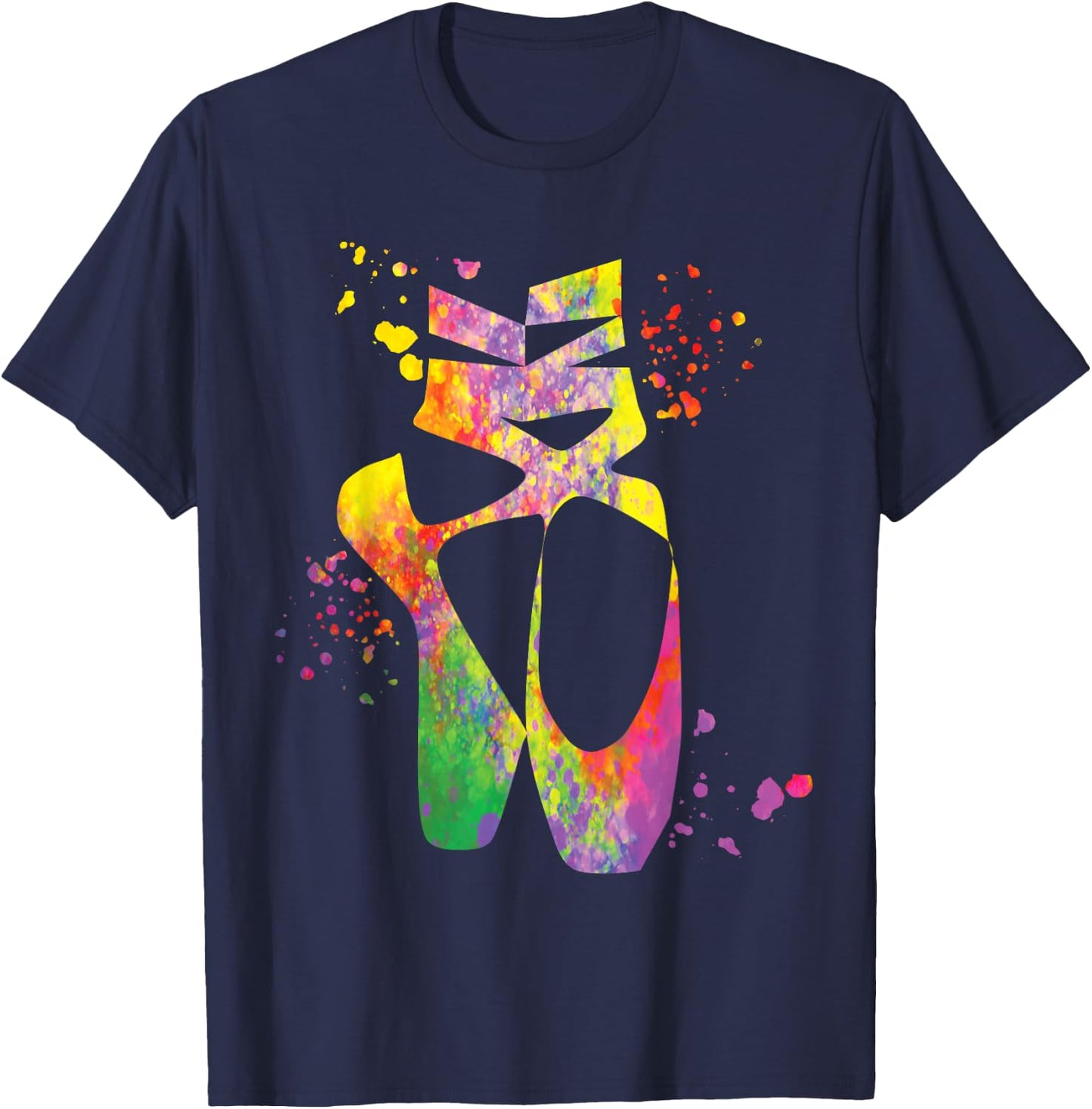 Ballet Shoes Dancer Colorsplash Woman Ballerina T-Shirt - T-Shirt | Navy