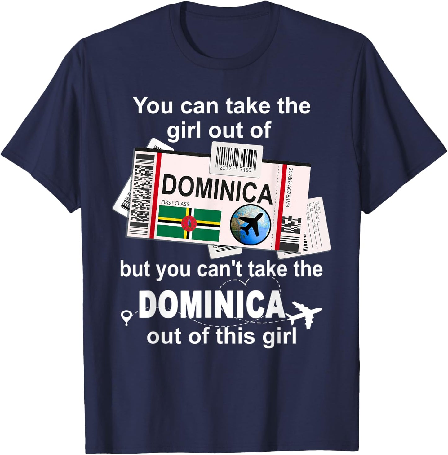 Dominica Boarding Pass - Dominica Girl - Dominica T-Shirt - T-Shirt | Navy