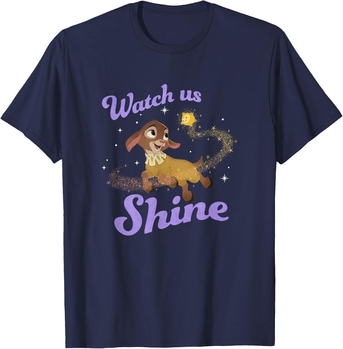 Disney Wish Valentino Star Watch Us Shine Shimmer Portrait T-Shirt - T-Shirt | Navy