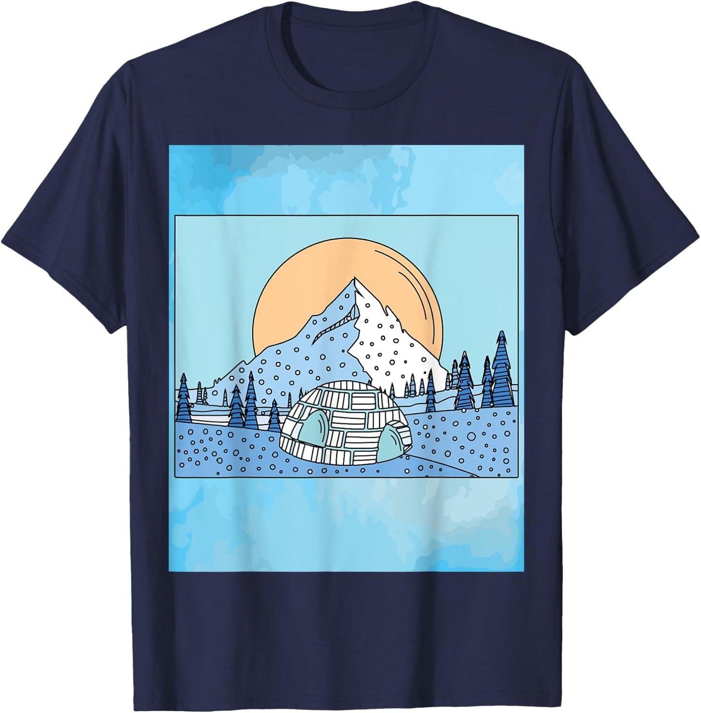 Igloo snow and ice landscape T-Shirt - T-Shirt | Navy