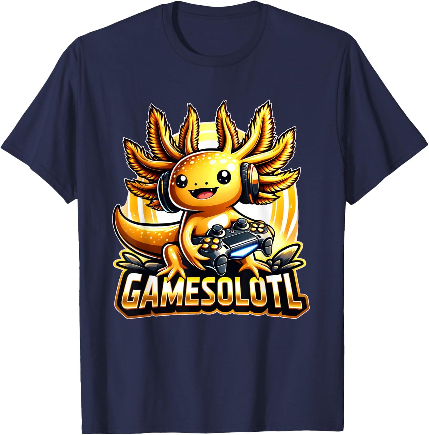 Gamesolotl Axolotl Gamer kawaii Anime kids T-Shirt - T-Shirt | Navy