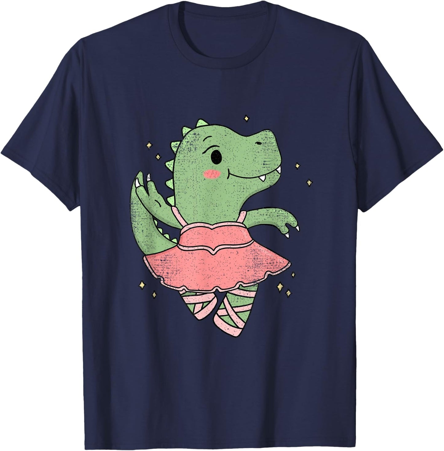 Dancing T-Rex Dinosaur Ballerina for Ballet Dancer Vintage T-Shirt - T-Shirt | Navy