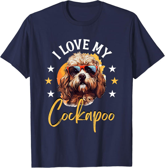 Cockapoo Dog Breed Pet I Love my Cockapoo Men Women Girls Kids T-Shirt - T-Shirt | Navy
