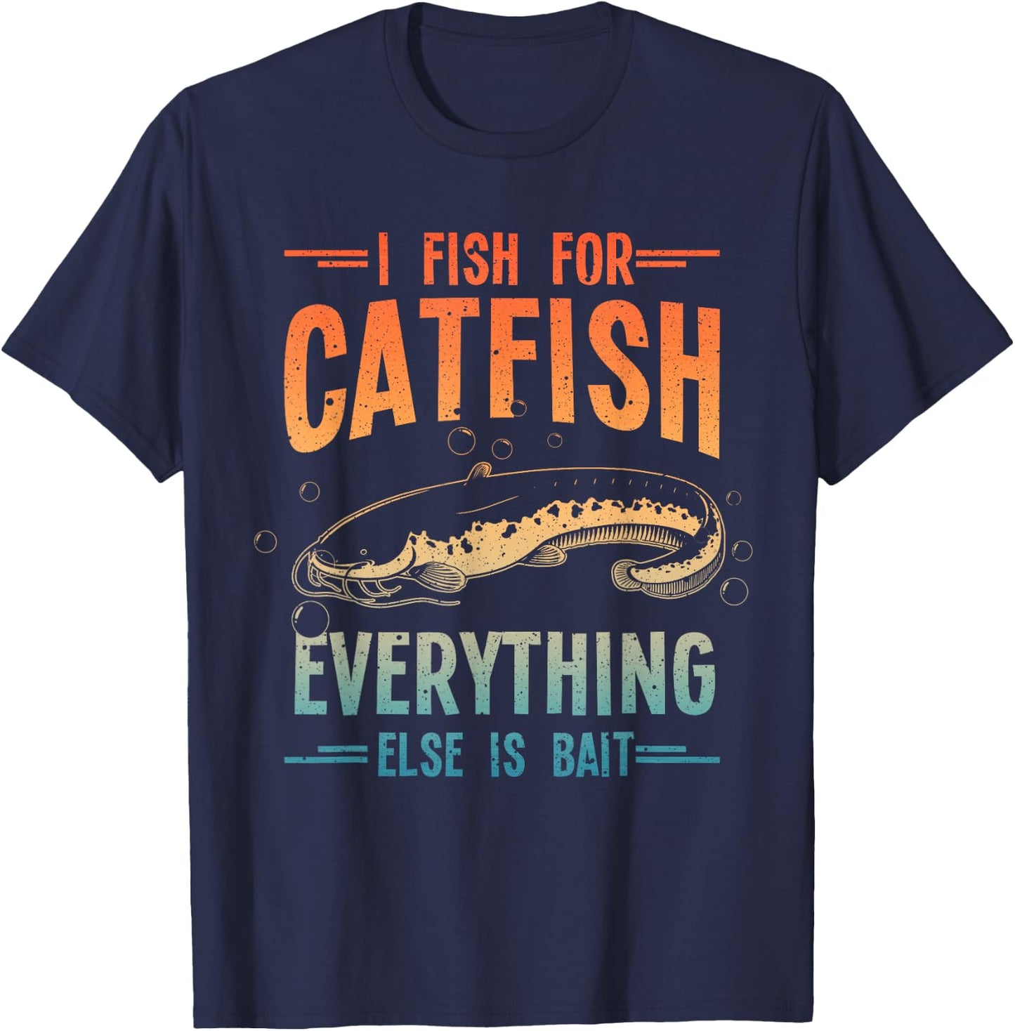 Funny Catfishing Design Women Catfish Fishing Hunter T-Shirt - T-Shirt | Navy