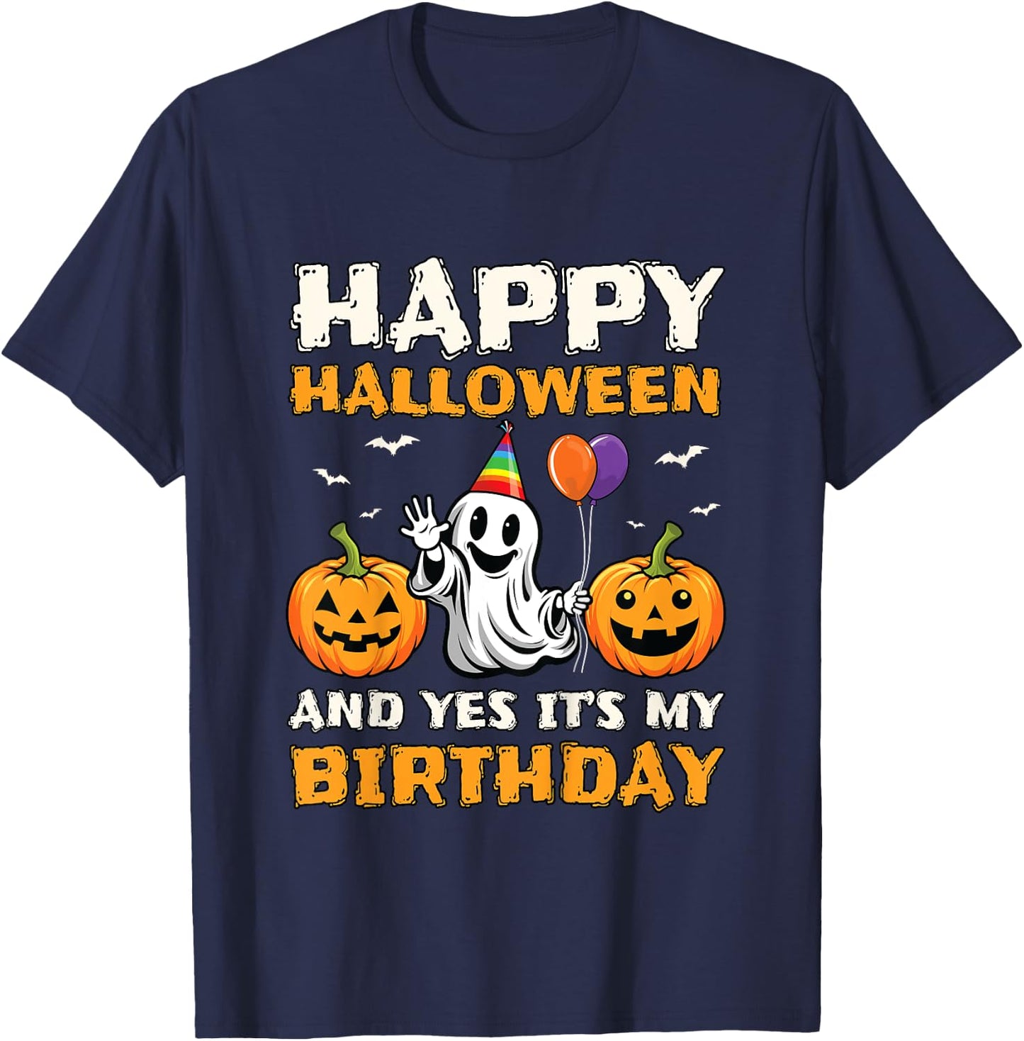 Kids Halloween Birthday Shirt Boys Kids Girls Its My Boo Day T-Shirt - T-Shirt | Navy
