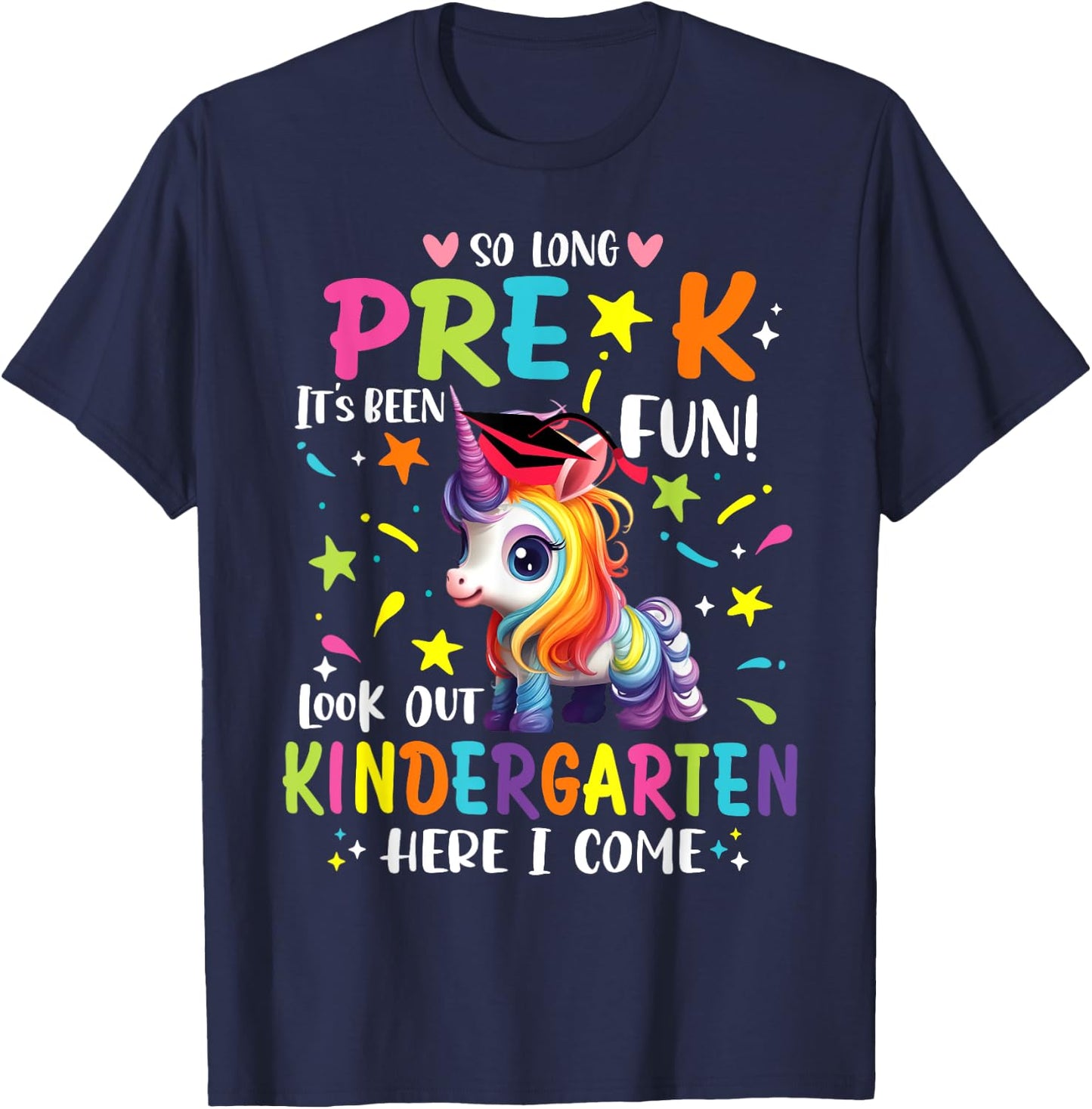 So Long Pre-K Kindergarten Here I Come Preschool Graduation T-Shirt - T-Shirt | Navy