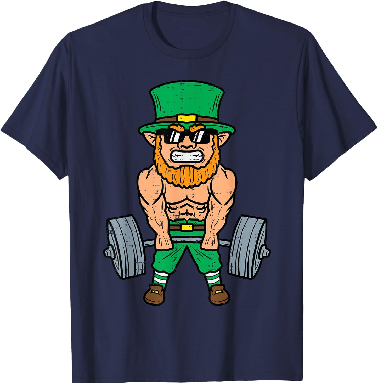 St Patricks Day Workout Weightlifting Saint Paddys Gym Men T-Shirt - T-Shirt | Navy