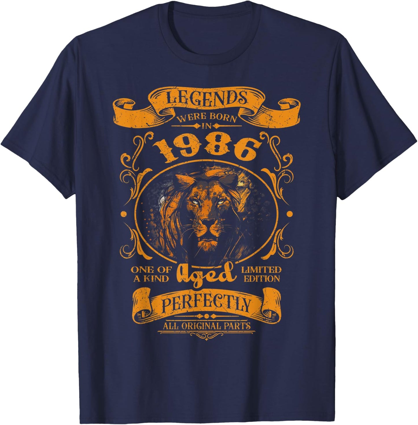 Legends were born in 1986 37th birthday lion lovers gift T-Shirt - T-Shirt | Navy