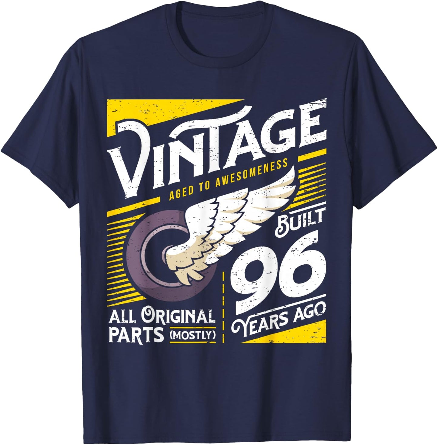 96 Years Vintage 96th Birthday T-Shirt - T-Shirt | Navy