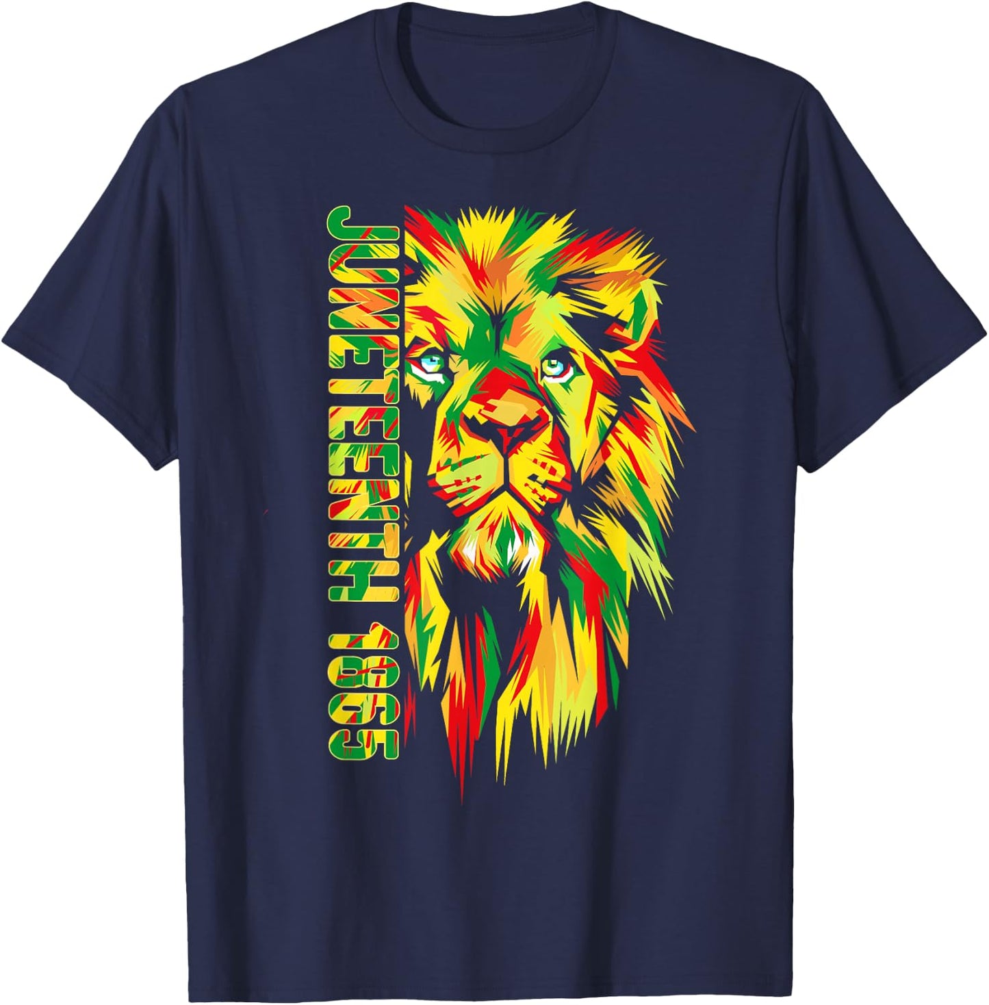Juneteenth Men Women African American Black Lion 1865 King T-Shirt - T-Shirt | Navy