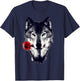 Wolf Rose Art Gift T-Shirt - T-Shirt | Navy