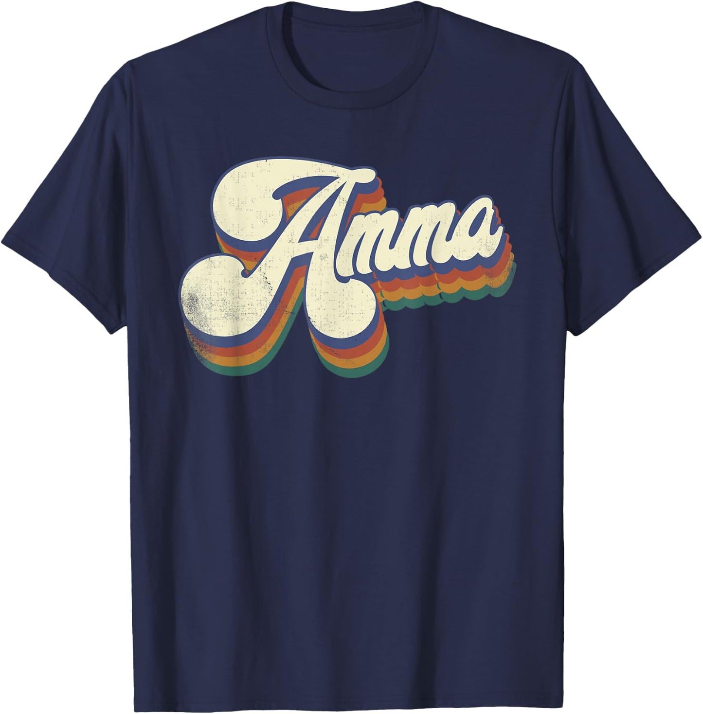 Amma Gifts For Grandma Retro Vintage Mother's Day Amma T-Shirt - T-Shirt | Navy