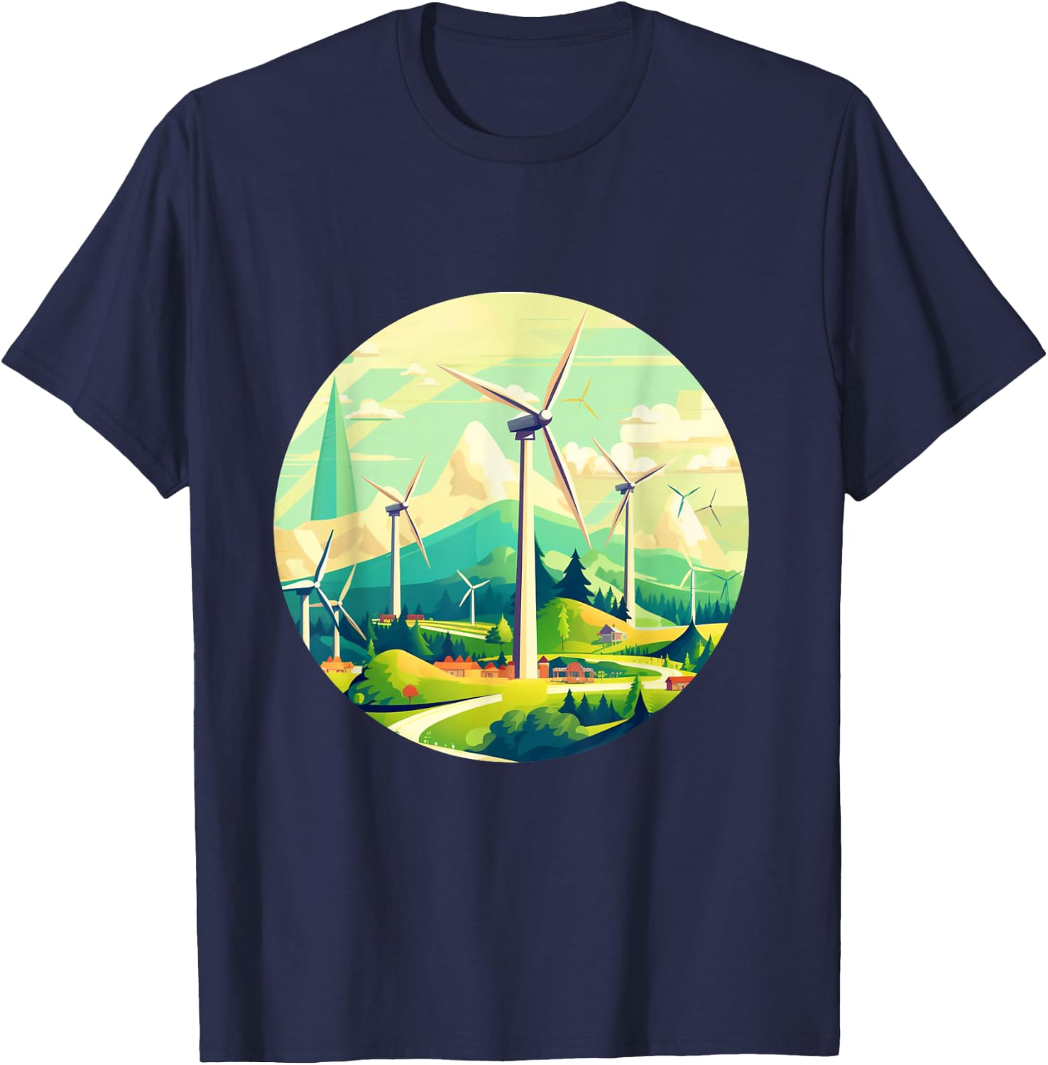 Funny Wind Turbines for Wind Park Lovers T-Shirt - T-Shirt | Navy