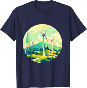 Funny Wind Turbines for Wind Park Lovers T-Shirt - T-Shirt | Navy