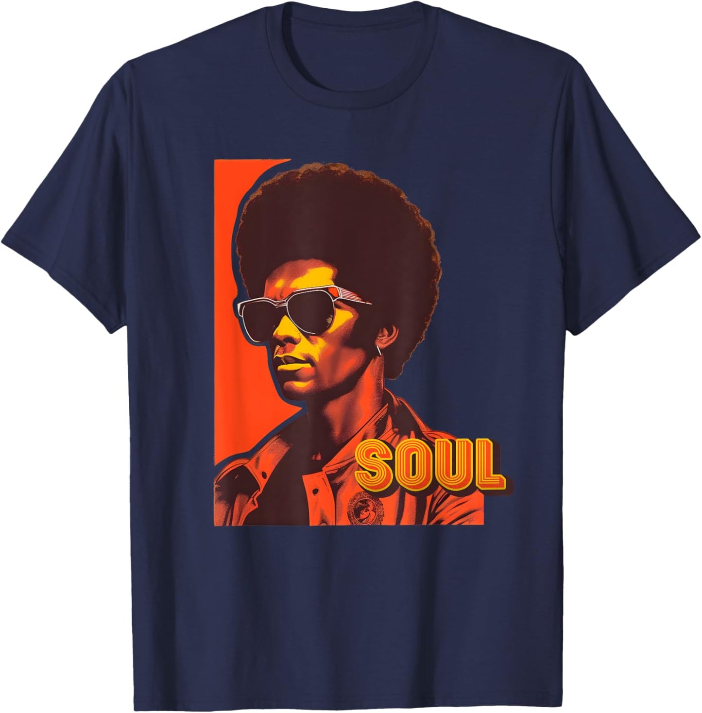 Retro Afro brother Soul music 70s - 80s vibes T-Shirt - T-Shirt | Navy