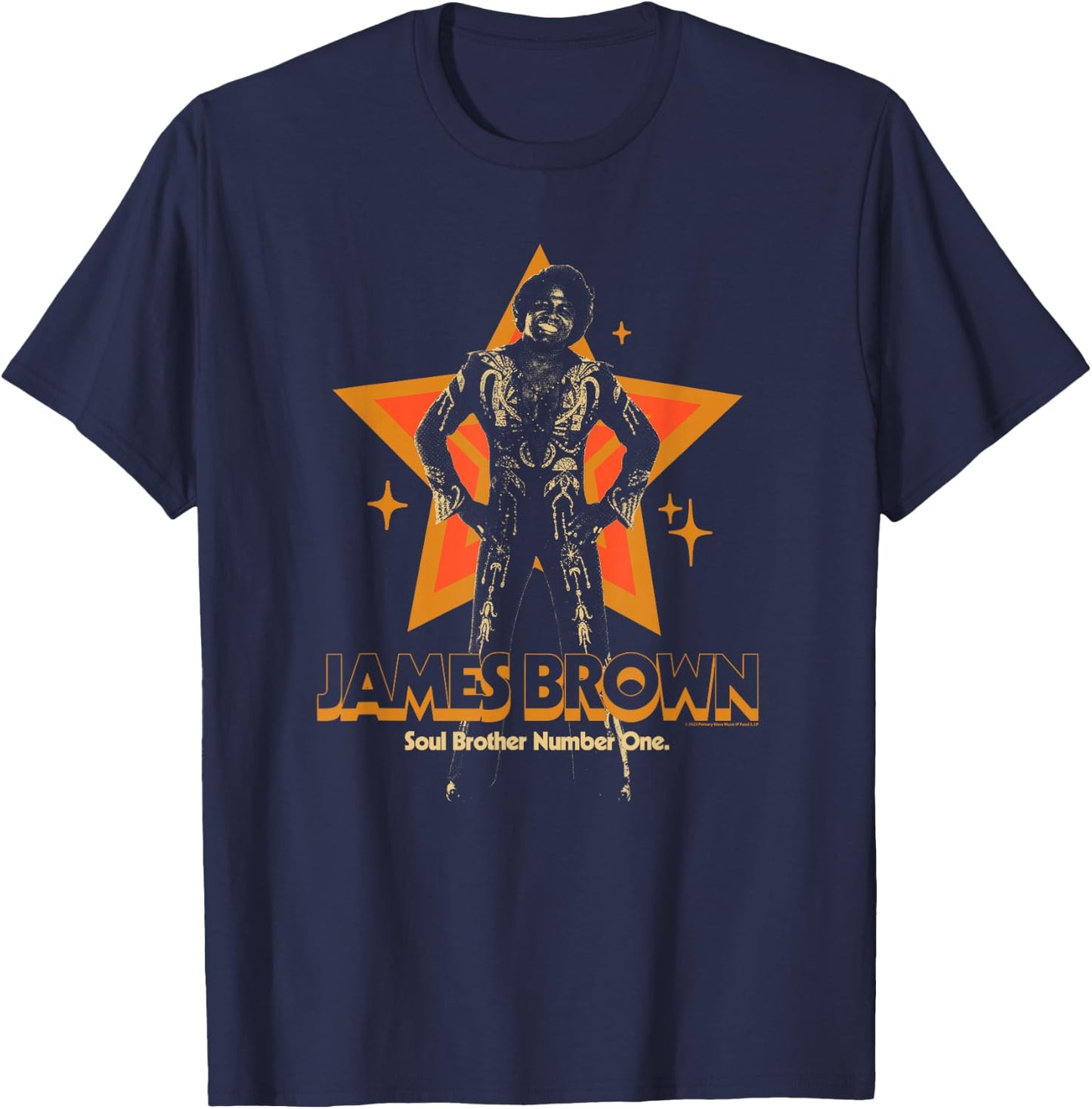 James Brown Soul Brother Number 1 Star T-Shirt - T-Shirt | Navy