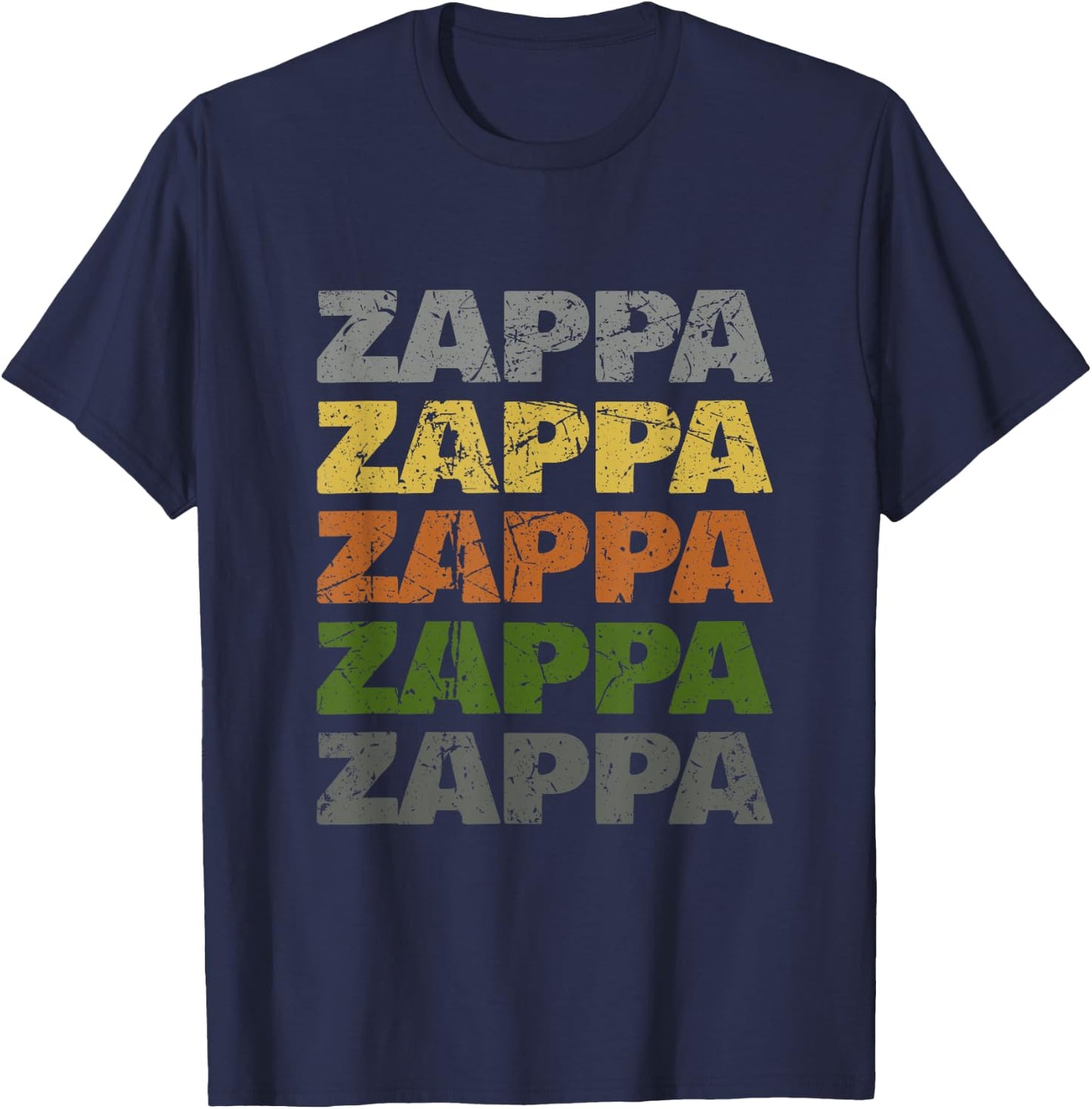 Love Heart Zappa Grunge Retro Vintage Style Black Zappa T-Shirt - T-Shirt | Navy