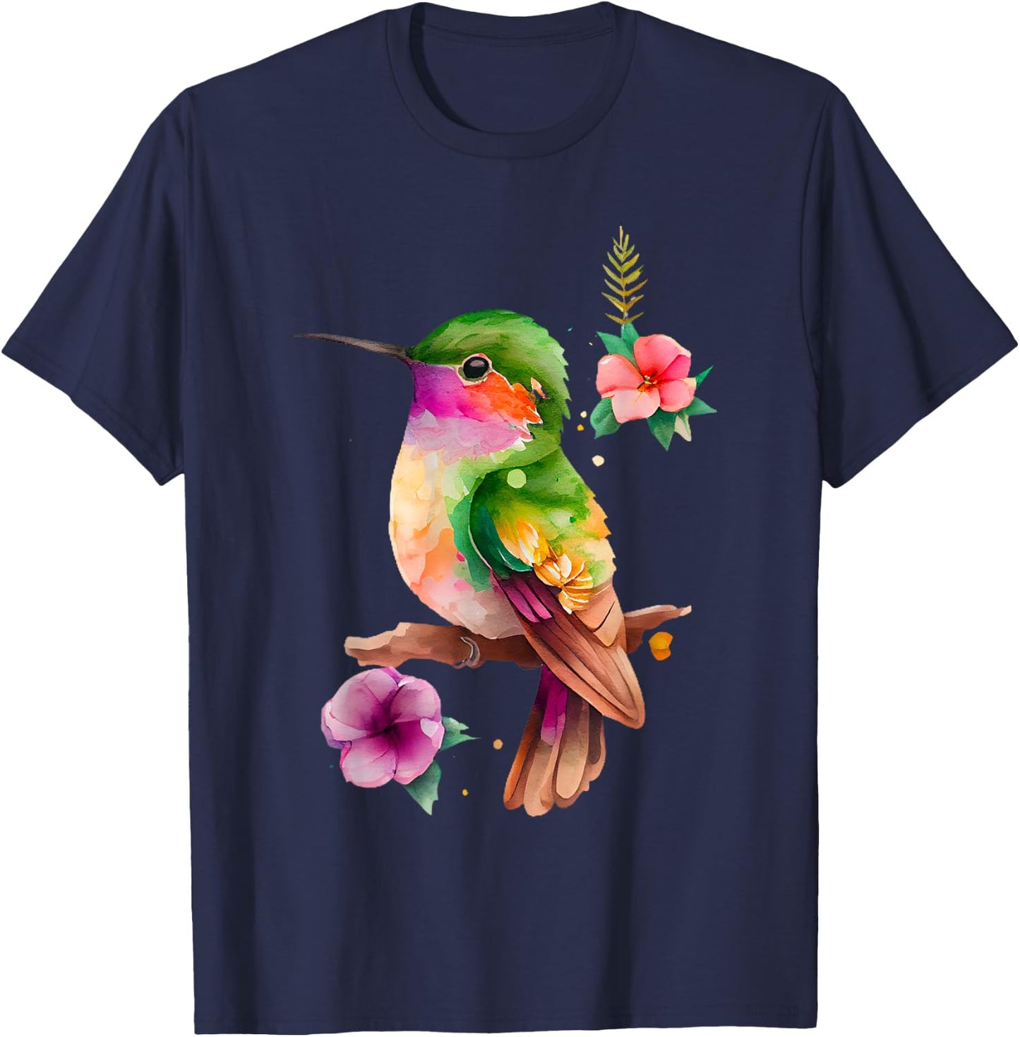 Vintage Hummingbird Bird Lover Hummingbird Men Women T-Shirt - T-Shirt | Navy