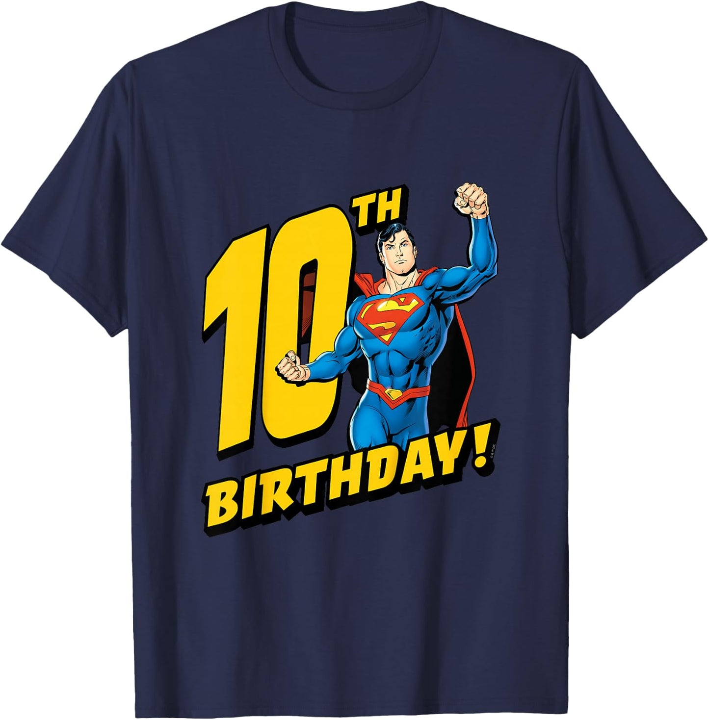 Kids Superman 10th Birthday T-Shirt - T-Shirt | Navy