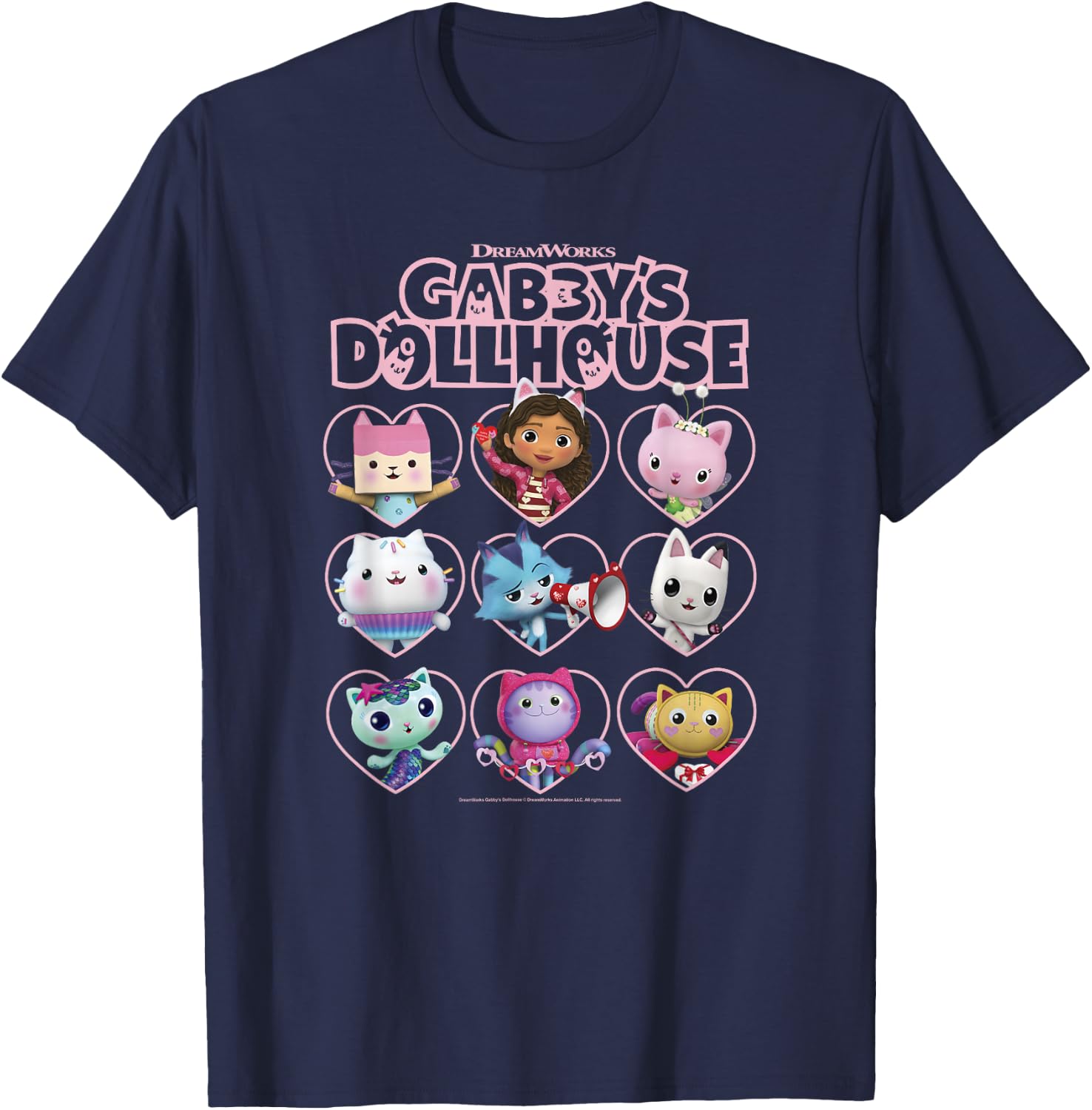 DreamWorks Gabby's Dollhouse Valentine's Day Group Shot T-Shirt - T-Shirt | Navy