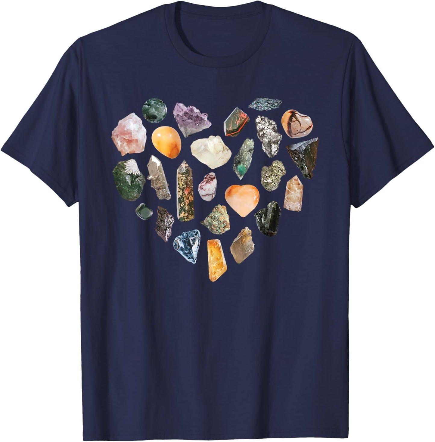 Heart Mineral Gems Collecting Rocks Rockhounding Geologist T-Shirt - T-Shirt | Navy