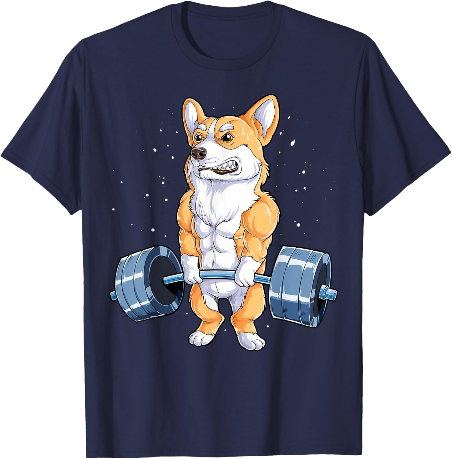 Corgi Weightlifting Funny Deadlift Men Fitness Gym Workout T-Shirt - T-Shirt | Navy